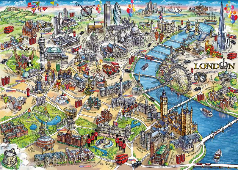 Gibsons Maria Rabinky: London Landmarks 500 Teile Puzzle Gibsons-G3402 von Gibsons