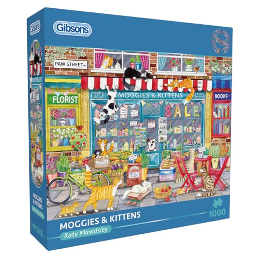 Gibsons Moggies und Kätzchen, 1000-teiliges Puzzle, lustige Katzen, Tierhandlung, Kunstwerk, nachhaltiges Puzzle für Erwachsene und Teenager, hochwertiges 100 % recyceltes Brett, tolles Geschenk | Gibsons Moggies und Kätzchen, 1000-teiliges Puzzle, lustige Katzen, Tierhandlung, Kunstwerk, nachhaltiges Puzzle für Erwachsene und Teenager, hochwertiges 100 % recyceltes Brett, tolles Geschenk | von Gibsons