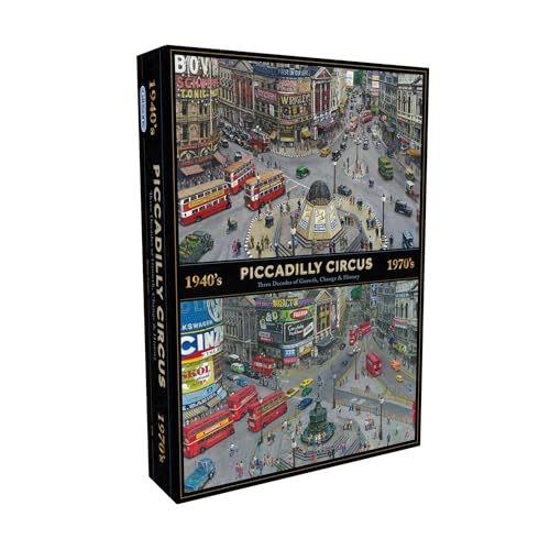 Gibsons Piccadilly Circus Through the Decades 1000 Teile Puzzle London Wahrzeichen Nachhaltiges Puzzle für Erwachsene Tolles Geschenk | Gibsons Games von Gibsons