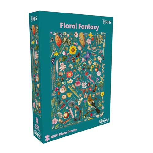 Gibsons RHS 1000-teiliges Puzzle, Blumenfantasie, wunderschönes buntes Kunstwerk, Magie der Natur, Pflanzen, Insekten, nachhaltiges Gibsons für Erwachsene, Teenager, hochwertiges 100 % recyceltes Gibsons RHS 1000-teiliges Puzzle, Blumenfantasie, wunderschönes buntes Kunstwerk, Magie der Natur, Pflanzen, Insekten, nachhaltiges Gibsons für Erwachsene, Teenager, hochwertiges 100 % recyceltes von Gibsons