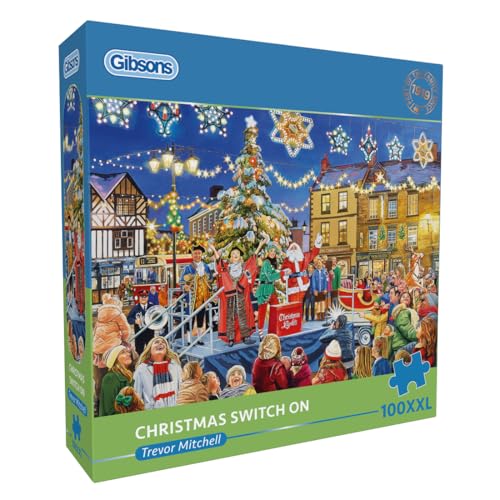 Gibsons Weihnachtspuzzle zum Einschalten, 100XXL-Teile-Puzzle, extra großes Puzzle, für Erwachsene, einfach zu handhaben, bunt, festlich, nachhaltig, Premium, 100% recyceltes Brett, tolles Geschenk Gibsons Weihnachtspuzzle zum Einschalten, 100XXL-Teile-Puzzle, extra großes Puzzle, für Erwachsene, einfach zu handhaben, bunt, festlich, nachhaltig, Premium, 100% recyceltes Brett, tolles Geschenk von Gibsons