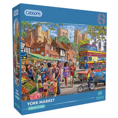 Gibsons York Market 1000 Teile Puzzle für Erwachsene Nostalgie Schöne Bunte Kunstwerke Nachhaltiges Puzzle, Premium-Puzzle 100% recycelter Karton | Tolles Geschenk | Gibsons Games Gibsons York Market 1000 Teile Puzzle für Erwachsene Nostalgie Schöne Bunte Kunstwerke Nachhaltiges Puzzle, Premium-Puzzle 100% recycelter Karton | Tolles Geschenk | Gibsons Games von Gibsons