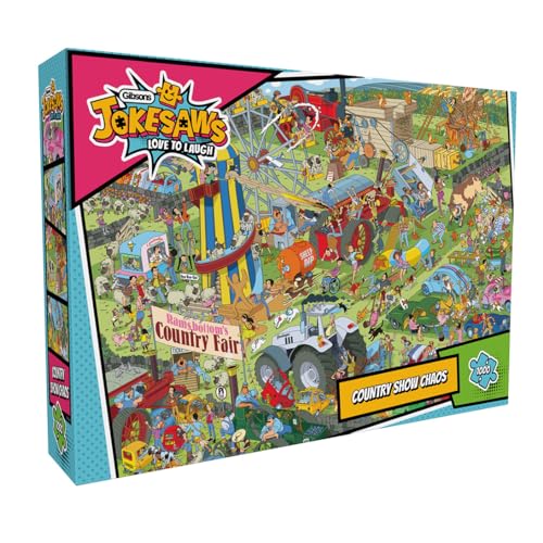 Jokesaws: Country-Show-Chaos, 1000 Teile Puzzle, lustiges Puzzle, nachhaltiges Puzzle für Erwachsene, hochwertiges 100% recyceltes Brett, tolles Geschenk für Erwachsene, Gibsons Games, G7142 Jokesaws: Country-Show-Chaos, 1000 Teile Puzzle, lustiges Puzzle, nachhaltiges Puzzle für Erwachsene, hochwertiges 100% recyceltes Brett, tolles Geschenk für Erwachsene, Gibsons Games, G7142 von Gibsons
