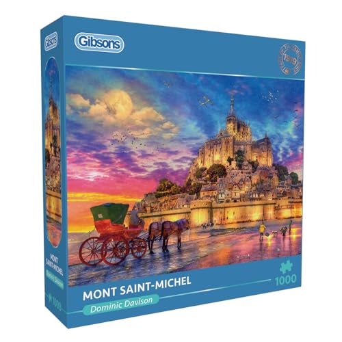 Mont St Michele 1000 Teile Puzzle | Frankreich | nachhaltig für Erwachsene | 100% recyceltes Premium-Karton | tolles Geschenk | Gibsons Games von Gibsons