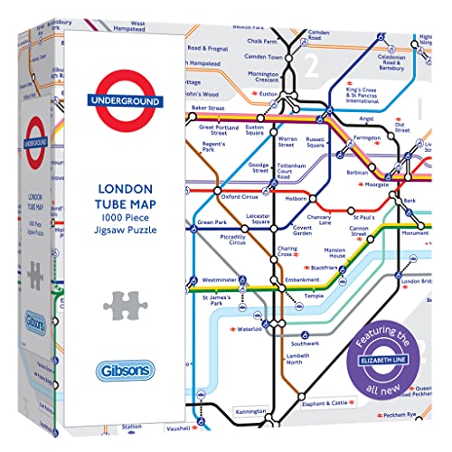 Puzzle mit 1000 Teilen in Londoner U-Bahn-Karte | TFL | Hergestellt in Großbritannien | Nachhaltiges Puzzle der Londoner U-Bahn | Puzzle für Erwachsene | Gibsons Games Puzzle mit 1000 Teilen in Londoner U-Bahn-Karte | TFL | Hergestellt in Großbritannien | Nachhaltiges Puzzle der Londoner U-Bahn | Puzzle für Erwachsene | Gibsons Games von Gibsons