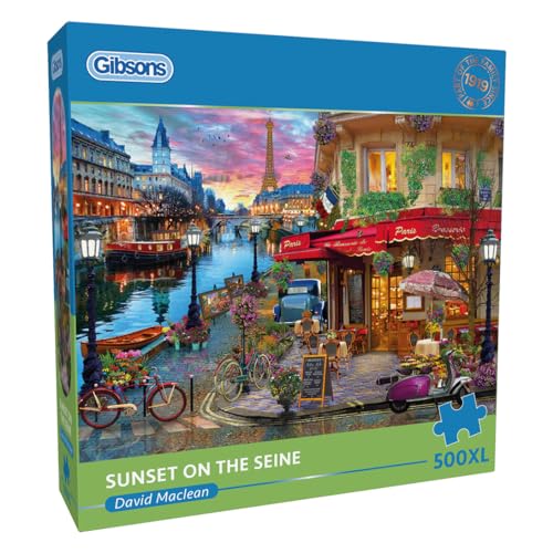 Gibsons 500XL Puzzle, Motiv: Sonnenuntergang auf der Seine, Paris-Szene, 100 % recyceltes Brett, Geschenk für Erwachsene Gibsons 500XL Puzzle, Motiv: Sonnenuntergang auf der Seine, Paris-Szene, 100 % recyceltes Brett, Geschenk für Erwachsene von Gibsons