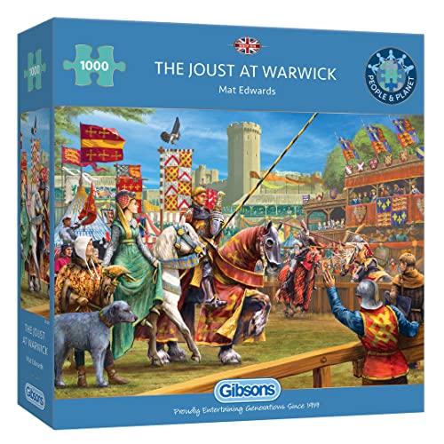 The Joust at Warwick 1000 Teile Puzzle | Nachhaltiges Puzzle für Erwachsene | Premium 100% recyceltes Board | Tolles Geschenk für Erwachsene | Gibsons Games von Gibsons
