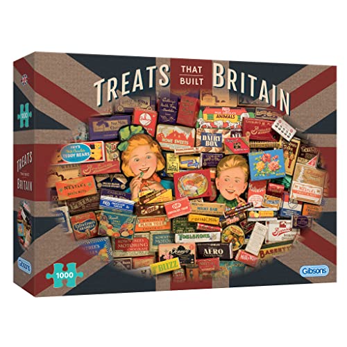 Treats That Built Britain | 1000-teiliges Puzzle, Vintage-Süßigkeiten & Schokolade, nachhaltiges Puzzle für Erwachsene, 100% recyceltes Premium-Karton, tolles Geschenk für Erwachsene, Gibsons Games von Gibsons