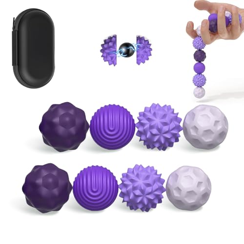 8 Stück Magnetische Fidget Toys, Anti Stress Spielzeug mit Silikonhülle, Magnetkugeln Stressball Silikon Sensorik Spielzeug, Adhs Spielzeug, Anti Stress Ball für Kinder und Erwachsene (Lila) von Gicctyble