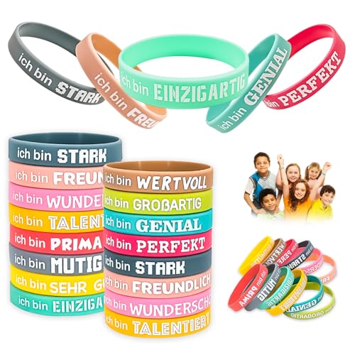 Gicctyble 36 Stück Motivationsarmbänder Kinder mit 12 Motivierenden Sprüchen Silikon Armband Geschenk für Geburtstag Party Einschulung Abschied als Mitgebsel Jugendliche Schüler Teenager Gicctyble 36 Stück Motivationsarmbänder Kinder mit 12 Motivierenden Sprüchen Silikon Armband Geschenk für Geburtstag Party Einschulung Abschied als Mitgebsel Jugendliche Schüler Teenager von Gicctyble