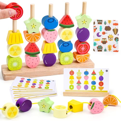 Montessori Spielzeug ab 2 3 4 5 Jahre: Holzspielzeug mit Steckspiel Fädelspiel Bausteinen Motorikspielzeug mit Stapelsteinen Sortierspiel Lernspiele Geschenk für Baby Jungen Mädchen Spielsachen Montessori Spielzeug ab 2 3 4 5 Jahre: Holzspielzeug mit Steckspiel Fädelspiel Bausteinen Motorikspielzeug mit Stapelsteinen Sortierspiel Lernspiele Geschenk für Baby Jungen Mädchen Spielsachen von GiddyGlow