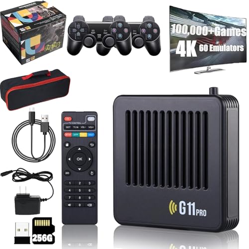 G11 Pro - Retrowave G11 Pro, 4k HD G11 Pro 100000 Spiele, G11 Pro Konsole - Das Original, Retro Wave G11 Pro 256gb, Portable Plug & Play Video Games with 4 Wireless Controllers (256g-mit 2 Griffen) von Gienslru