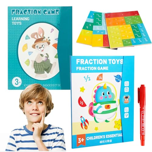 Gienslru 102 Pieces Bruchrechnen Lernhilfe, Magnetische Bruchscheibe, Rechenmeister Magnet Mathe Spiel, Bruchrechnen Lernhilfe Magnetisch, Maths Break Calculation Material, Demonstrator (B) von Gienslru