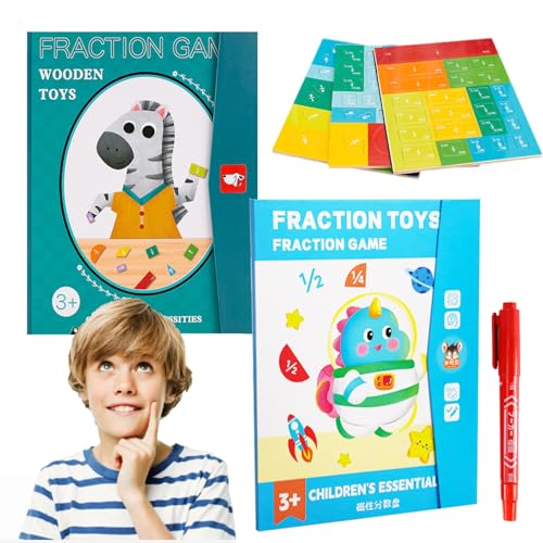 Gienslru 102 Pieces Bruchrechnen Lernhilfe, Magnetische Bruchscheibe, Rechenmeister Magnet Mathe Spiel, Bruchrechnen Lernhilfe Magnetisch, Maths Break Calculation Material, Demonstrator (C) von Gienslru