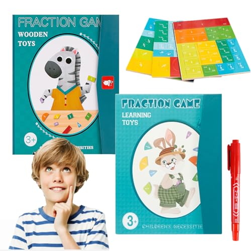 Gienslru 102 Pieces Bruchrechnen Lernhilfe, Magnetische Bruchscheibe, Rechenmeister Magnet Mathe Spiel, Bruchrechnen Lernhilfe Magnetisch, Maths Break Calculation Material, Demonstrator (D) von Gienslru