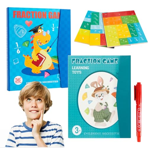 Gienslru 102 Pieces Bruchrechnen Lernhilfe, Magnetische Bruchscheibe, Rechenmeister Magnet Mathe Spiel, Bruchrechnen Lernhilfe Magnetisch, Maths Break Calculation Material, Demonstrator (E) von Gienslru