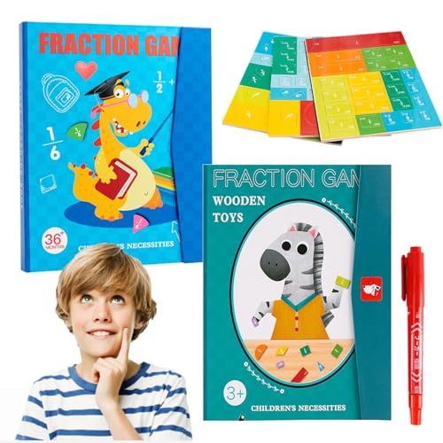 Gienslru 102 Pieces Bruchrechnen Lernhilfe, Magnetische Bruchscheibe, Rechenmeister Magnet Mathe Spiel, Bruchrechnen Lernhilfe Magnetisch, Maths Break Calculation Material, Demonstrator (F) von Gienslru