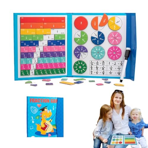Gienslru Magnetische Bruchscheibe, Rechenmeister Magnet Mathe Spiel, Magnetische Fraktion, Bruchrechnen Material Magnetisch, Fördern Sie Kreativität Und Lernen (A) von Gienslru
