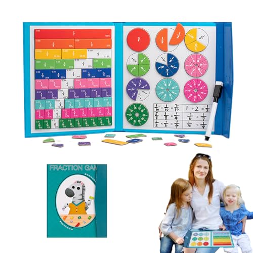 Gienslru Magnetische Bruchscheibe, Rechenmeister Magnet Mathe Spiel, Magnetische Fraktion, Bruchrechnen Material Magnetisch, Fördern Sie Kreativität Und Lernen (B) von Gienslru