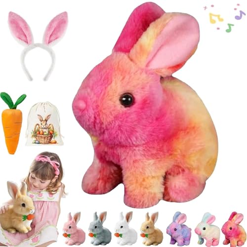 Gienslru Petsboro Bunny Pal, 2025 New Bunny Pal Hase, Bunny Mein Realistisches Kaninchen, Hase Kuscheltier Mit Bewegung, Interaktives Kaninchen - Jumping, Twitching, and Shaking Ears (G) von Gienslru