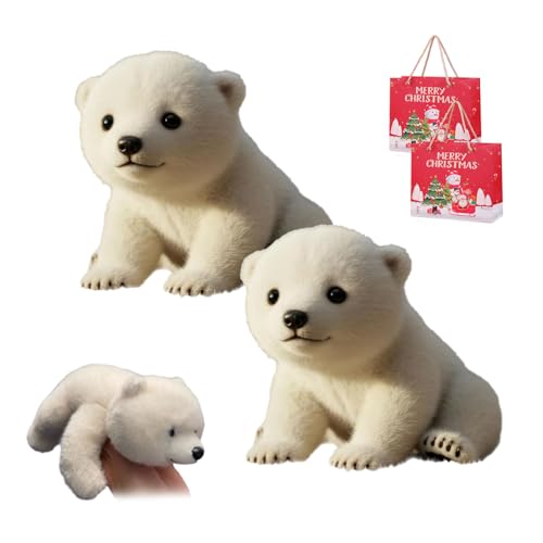Gienslru The Polar Pal – The Plush That Calms You in Seconds, Ultra Soft Polar Bear Plush Toy, Interactive, Realistic, Loved by Children and Adults Who Need Comfort (2Pcs) von Gienslru