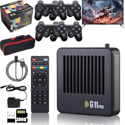 Retrowave G11 Pro, G 11 Pro Retro Konsole, 4k HD Retro Wave G11 Pro, Retrowave G11 pro 100000 Spiele, Portable Plug & Play Video Games with 4 Wireless Dual Controllers (128G-Mit 4 Griffen) von Gienslru