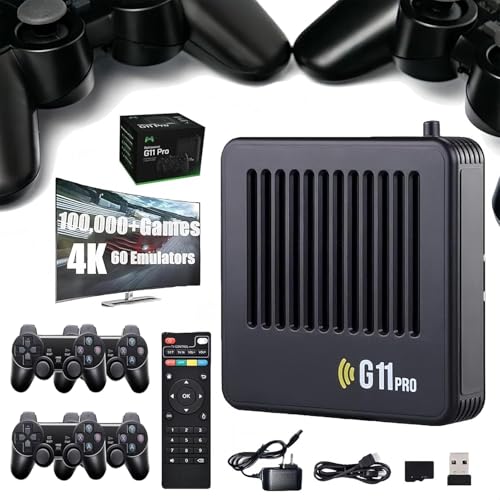 Retrowave G11 Pro 100000 Spiele, G11 Pro Konsole Game Box 4k + 256GB, 100,000 Retro Games, HDMI Plug & Play Game Stick with 2 Wireless Controllers, Retro Console for Children and Adults (128G) von Gienslru