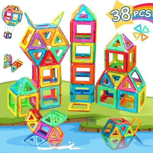 Magnetische Bausteine Spielzeug ab 3 Jahre alte Magnetspielzeug Magnete für Kinder Geschenk für Mädchen Junge 3 4 5 6 7 8 9 Jahre Kreativität Lern Für Kindertag Weihnachten von GifsMagtc