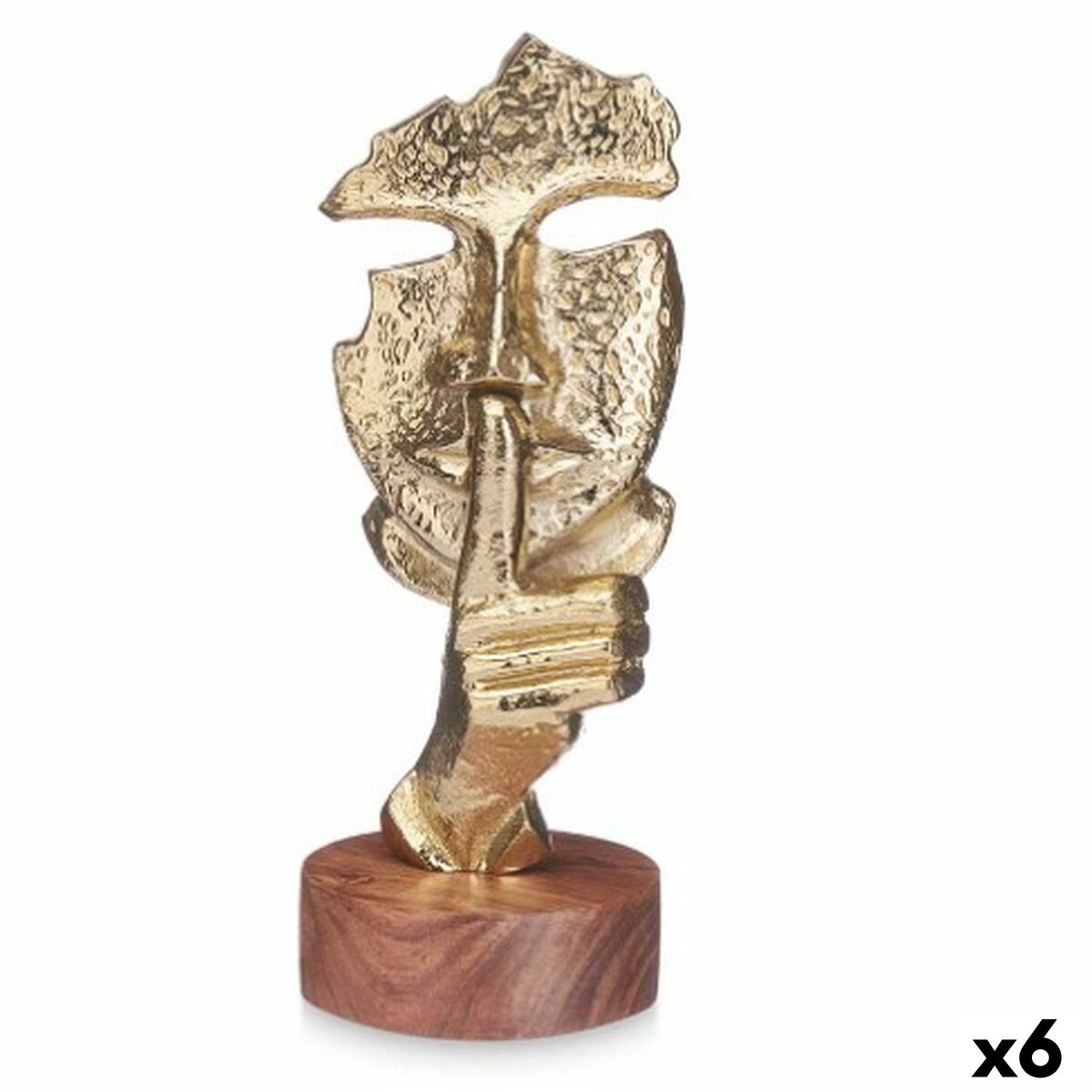 Deko-Figur Gesicht Gold Holz Metall 12 x 29 x 11 cm Deko-Figur Gesicht Gold Holz Metall 12 x 29 x 11 cm von Gift Decor