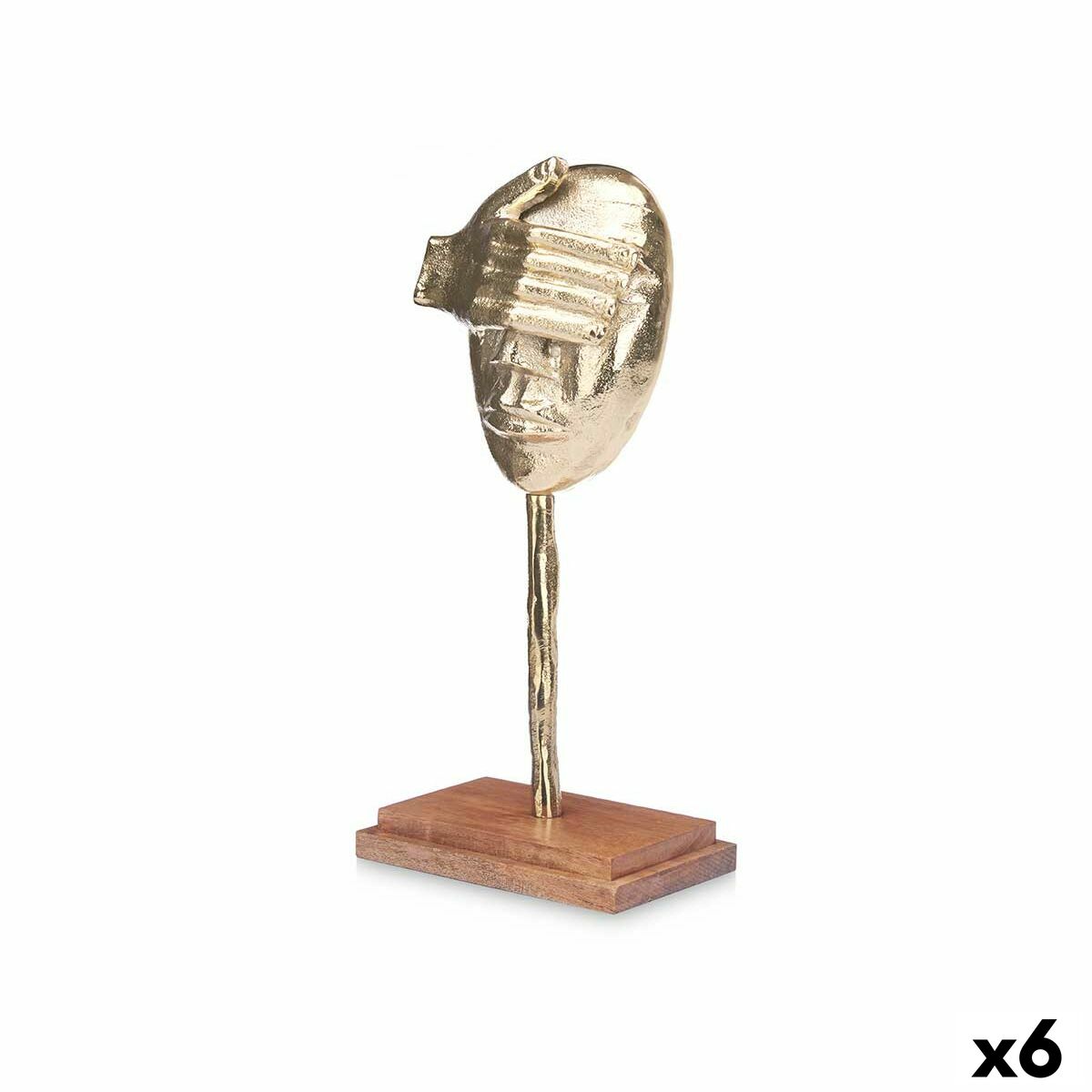 Deko-Figur Gesicht Gold Holz Metall 16 x 34 x 10 cm Deko-Figur Gesicht Gold Holz Metall 16 x 34 x 10 cm von Gift Decor