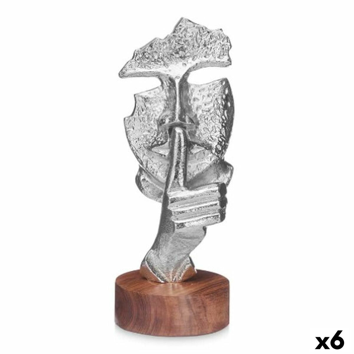 Deko-Figur Gesicht Silberfarben Holz Metall 12 x 29 x 11 cm Deko-Figur Gesicht Silberfarben Holz Metall 12 x 29 x 11 cm von Gift Decor
