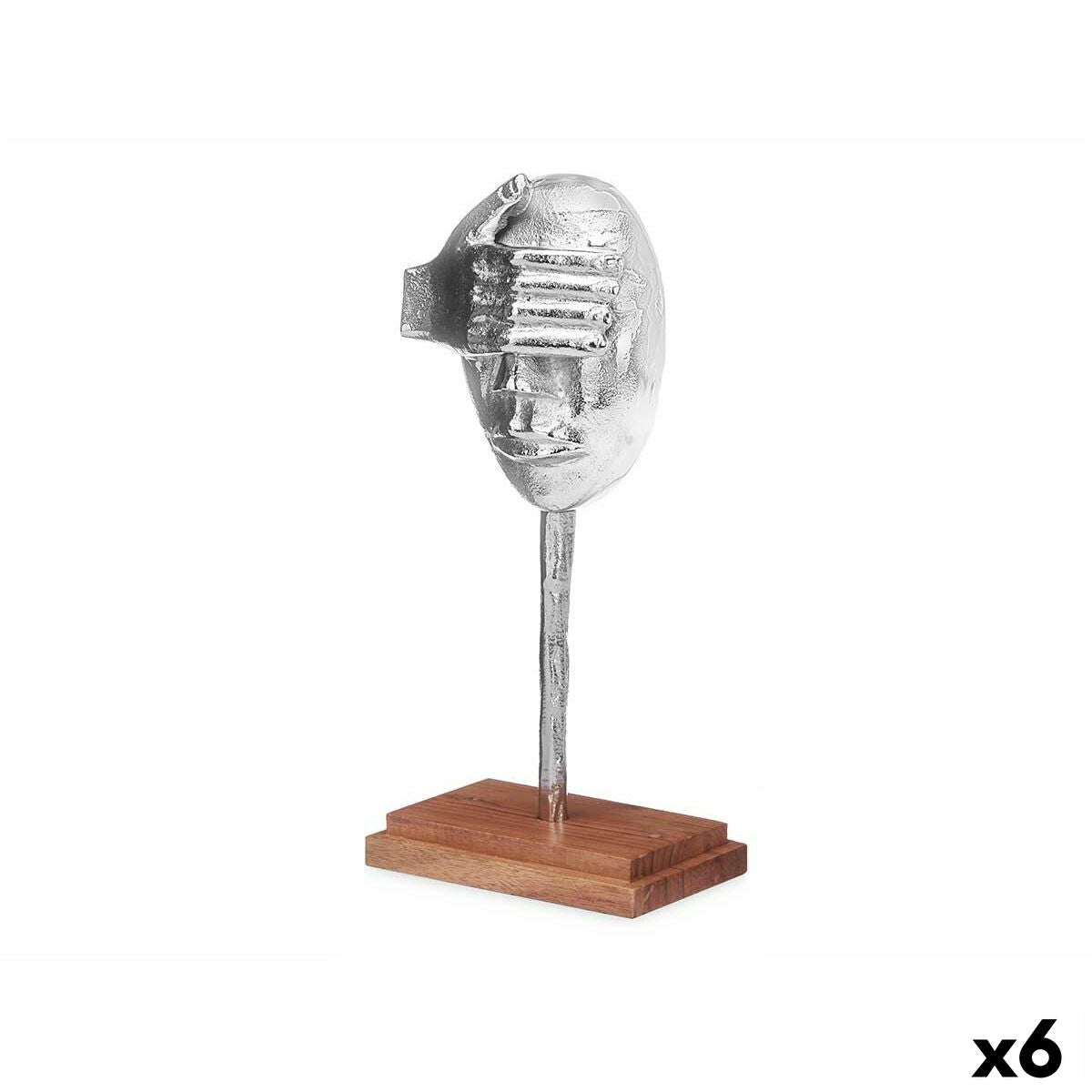 Deko-Figur Gesicht Silberfarben Holz Metall 17 x 33,5 x 10 cm Deko-Figur Gesicht Silberfarben Holz Metall 17 x 33,5 x 10 cm von Gift Decor
