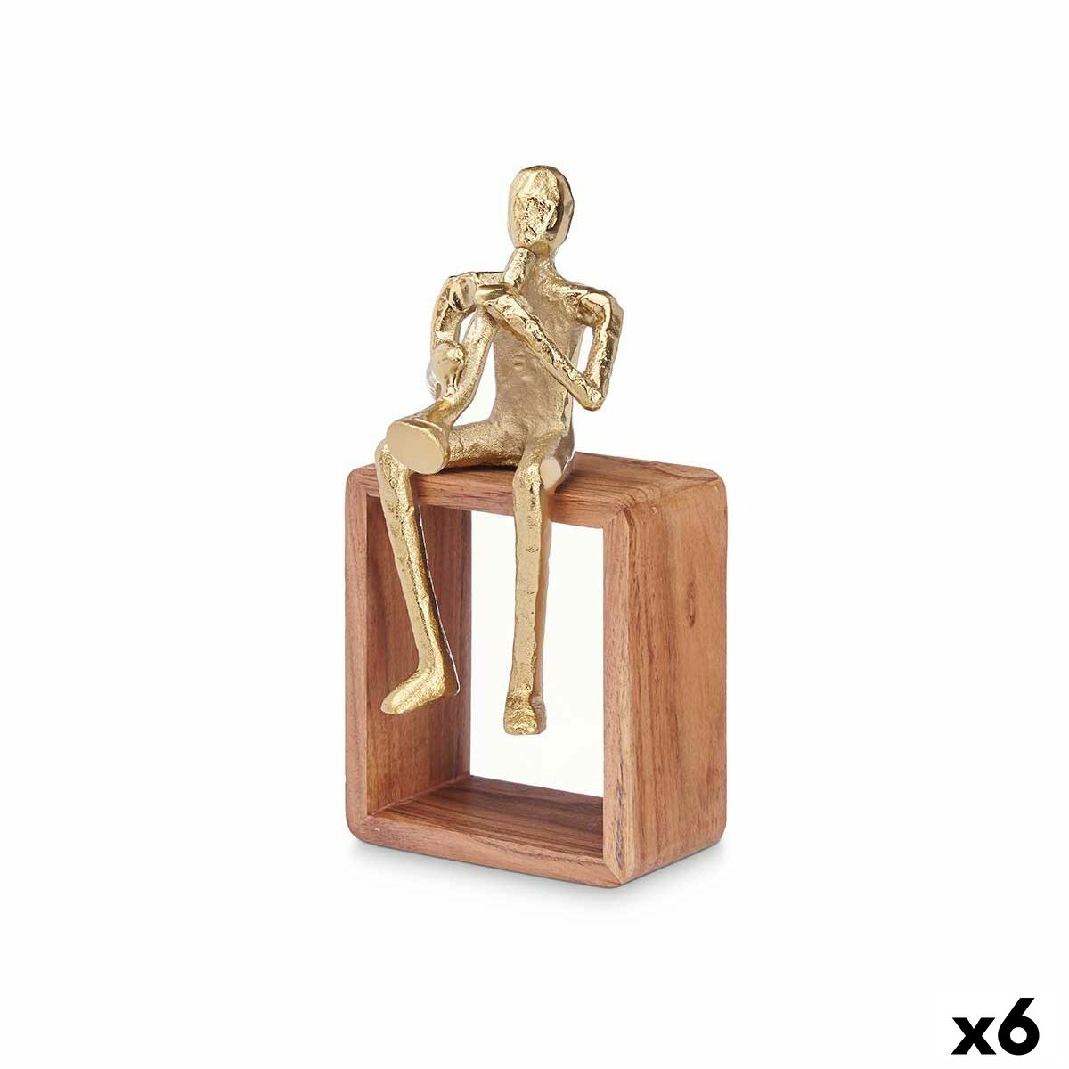 Deko-Figur Saxofon Gold Holz Metall 13 x 27 x 13 cm Deko-Figur Saxofon Gold Holz Metall 13 x 27 x 13 cm von Gift Decor