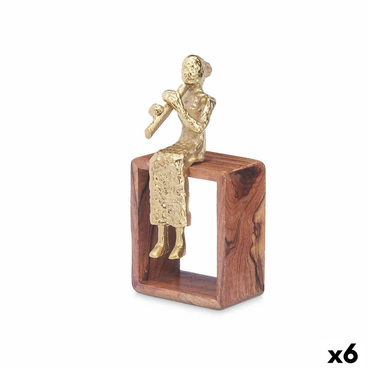 Deko-Figur Süße Flöte Braun Holz Metall 13 x 27 x 13 cm Deko-Figur Süße Flöte Braun Holz Metall 13 x 27 x 13 cm von Gift Decor
