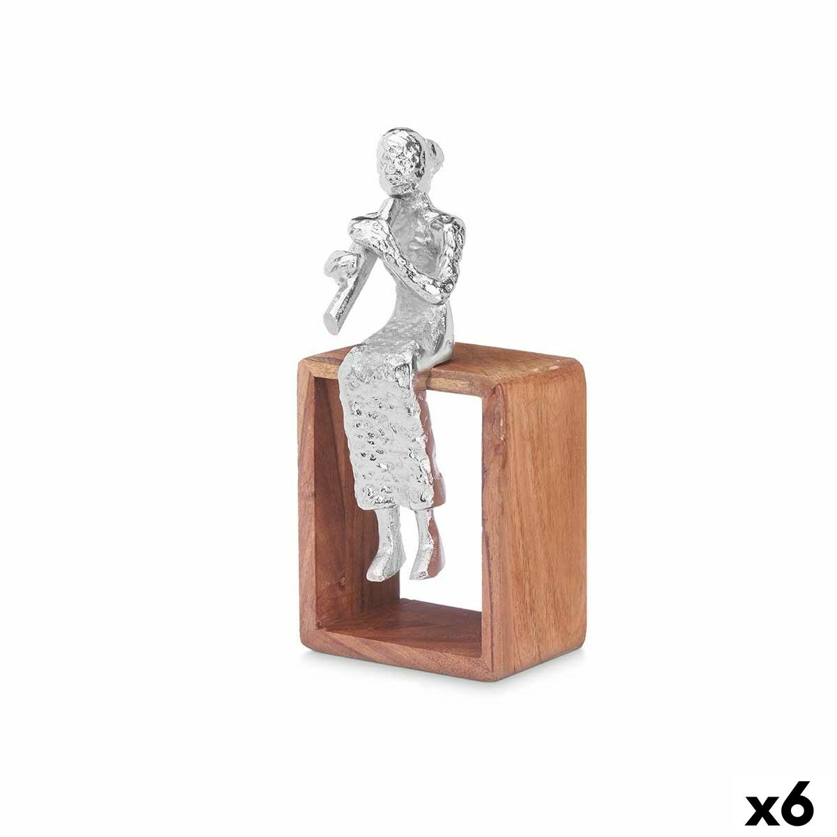 Deko-Figur Süße Flöte Silberfarben Holz Metall 13 x 27 x 13 cm Deko-Figur Süße Flöte Silberfarben Holz Metall 13 x 27 x 13 cm von Gift Decor