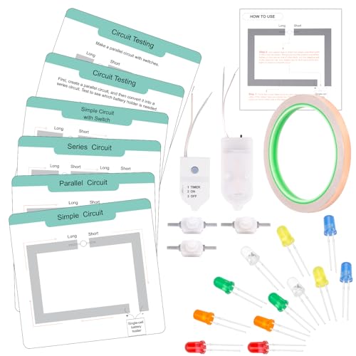 GiftAmaz Elektronik Bastelset für Kinder - STEM Experimentierkasten mit LED Leuchtdioden & Kupferband - Lernspielzeug Schaltkreis Set, Wissenschaftliches Spielzeug Geschenk ab 8 Jahre GiftAmaz Elektronik Bastelset für Kinder - STEM Experimentierkasten mit LED Leuchtdioden & Kupferband - Lernspielzeug Schaltkreis Set, Wissenschaftliches Spielzeug Geschenk ab 8 Jahre von GiftAmaz