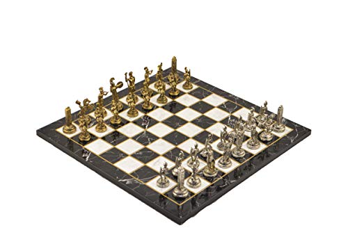 Metall-Schachset für Erwachsene, griechische Zeus-Figuren, handgefertigte Stücke und Marmor-Design, Holz-Schachbrett, König, 7,5 cm Metall-Schachset für Erwachsene, griechische Zeus-Figuren, handgefertigte Stücke und Marmor-Design, Holz-Schachbrett, König, 7,5 cm von GiftHome