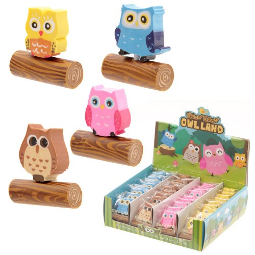 Niedlicher Eulen-Baumstamm und Eulen-Radiergummi, niedlicher Eulen-Baumstamm und Eulen-Radiergummi. Jedes Radiergummi-Set ist von GiftRush