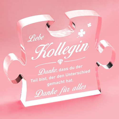 Giftasy Abschiedsgeschenk Kollegin - Acryl Puzzle, Beste Kollegin Geschenk Geburtstag Abschied Jobwechsel Rente Ruhestand Neuer Job von Giftasy