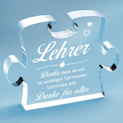 Giftasy Lehrer Geschenk - Acryl Puzzle, Lehrer Geschenke zum Abschied, Abschiedsgeschenk von Giftasy