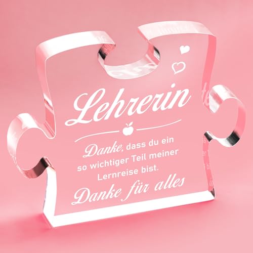 Giftasy Lehrerin Geschenk - Acryl Puzzle, Abschiedsgeschenk für Lehrerinnen zum Abschied von Giftasy