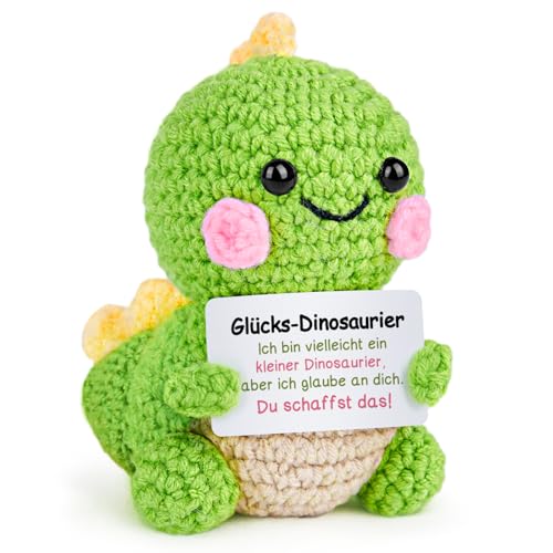 Giftasy Pocket Hug Glücks-Dino, Kreative Strickwolle Mini-Dinosaurier Puppe mit Energiekarte, Glücksbringer Prüfung Abitur Kinder, Du Schaffst Das Geschenk, Mutmacher Geschenk, Einschulung Geschenk Giftasy Pocket Hug Glücks-Dino, Kreative Strickwolle Mini-Dinosaurier Puppe mit Energiekarte, Glücksbringer Prüfung Abitur Kinder, Du Schaffst Das Geschenk, Mutmacher Geschenk, Einschulung Geschenk von Giftasy