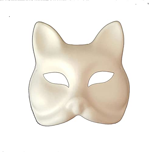 Giftik 10-teiliges blanko Kunststoff-Gesichtsmasken-Set, einfarbig, weiß, Vollgesichtsmasken, DIY, eigene Maske, Kunst und Handwerk für Halloween, Kostüme, Party, Dress Up (Fuchs) von Giftik