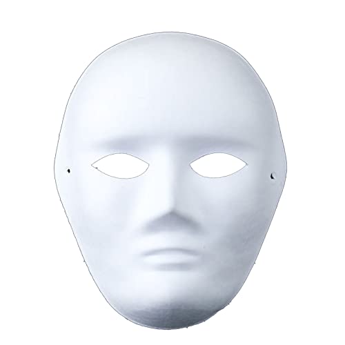Giftik 10-teiliges blanko Kunststoff-Gesichtsmasken-Set, einfarbig, weiß, Vollgesichtsmasken, DIY, eigene Maske, Kunst und Handwerk für Halloween, Kostüme, Party, Dress Up (Herren) von Giftik