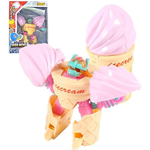 Giftik DIY Food Transformer Roboter Spielzeug, Verformbares Hamburger Pommes Frites Roboter Rollenspiel Frühe Lernspielzeug für Erwachsene Kinder Jungen Mädchen (Eiscreme) von Giftik