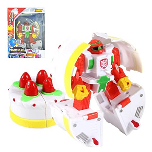 Giftik DIY Food Transforming Robot Toys, Deformable Hamburger French Fries Robot Role Play Early Educational Toys for Adult Kids Boys Girls (Cake) von Giftik