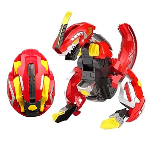 Giftik Große Größe Transformer Dinosaurier Ei Roboter Spielzeug, Dinosaurier Ei Verformung Actionfiguren Spielzeug für Kinder Jungen Mädchen Alter 3 4 5 7 8 9 10 11 12 (rot) von Giftik