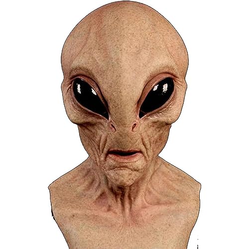 Giftik Realistische 3D-UFO-Maske, Alien-Maske von Scarry Halloween, sichtbare Latex-Kopfbedeckung, Kopfbedeckung, Kostüm, Party-Requisite (D) von Giftik