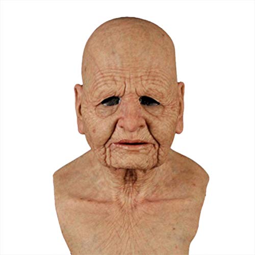 Giftik Realistische Maske für den alten Mann – realistische Halloween-Gesichtsbedeckung, sichtbarer Latex, alter Mann, Kopfbedeckung, Requisite, Neuheit, Kostümparty (Opa) von Giftik