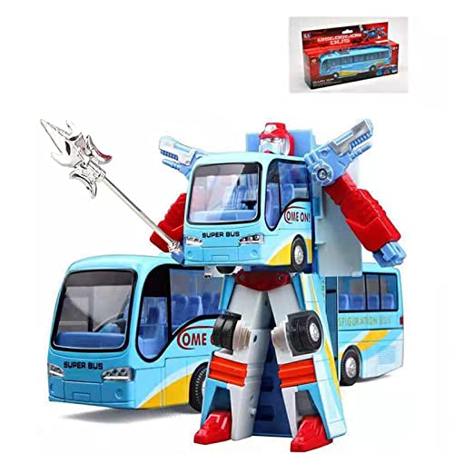 Giftik Transformer Super Bus Roboter-Spielzeug, Legierung, Rückzug, Bus, Actionfiguren, Spielzeug (blau) von Giftik